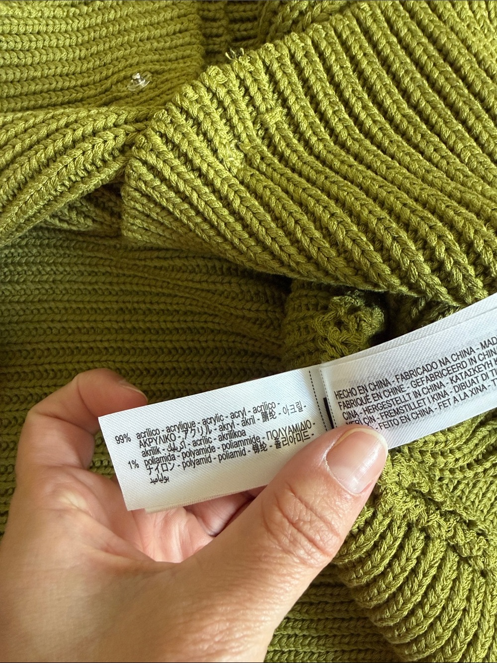 Zara Olive Short-Sleeve Button-Down Knit Top - Picture 6 of 7